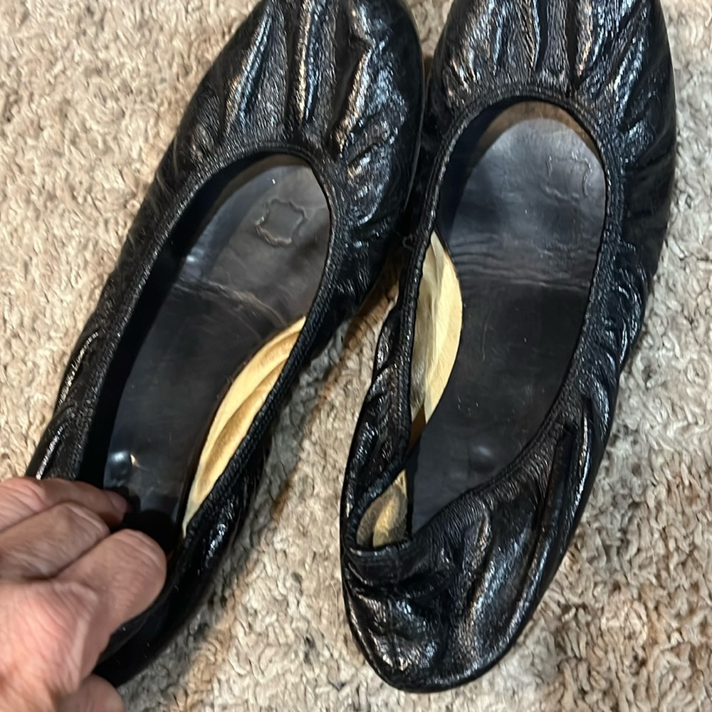 Lanvin black leather ballet flats